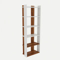 Corp biblioteca, Kalune Design, Sakran, 63x180x32 cm, PAL, Alb/Maro