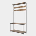 Cuier de perete, Kalune Design, Girne, 105x192x40 cm, PAL, Negru / Pin