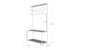 Cuier de perete, Kalune Design, Girne, 105x192x40 cm, PAL, Negru / Pin