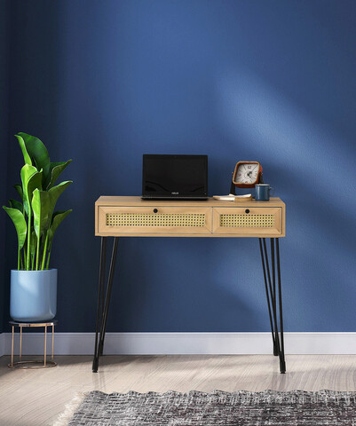 Birou, Kalune Design, Sahra, 105x79x55 cm, PAL, Stejar / Negru