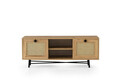 Comoda TV, Kalune Design, Begonya 140, 140x60x40 cm, PAL, Stejar / Negru