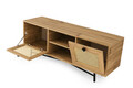 Comoda TV, Kalune Design, Begonya 140, 140x60x40 cm, PAL, Stejar / Negru