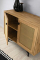 Dulap multifunctional, Kalune Design, Tarsus, 100x77x40 cm, PAL, Stejar / Negru