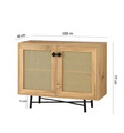 Dulap multifunctional, Kalune Design, Tarsus, 100x77x40 cm, PAL, Stejar / Negru