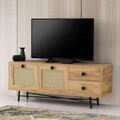 Comoda TV, Kalune Design, Hapsiyas 140, 140x60x40 cm, PAL, Stejar / Negru