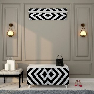100x55x40 cm, Negru;Alb