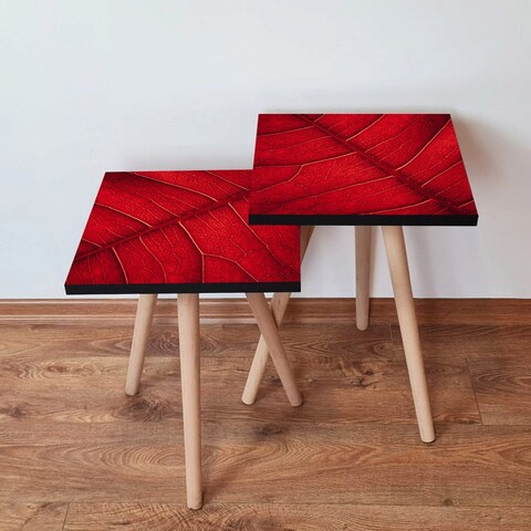 Set masute 2 piese, Hanah Home, 2Shp104, Rosu