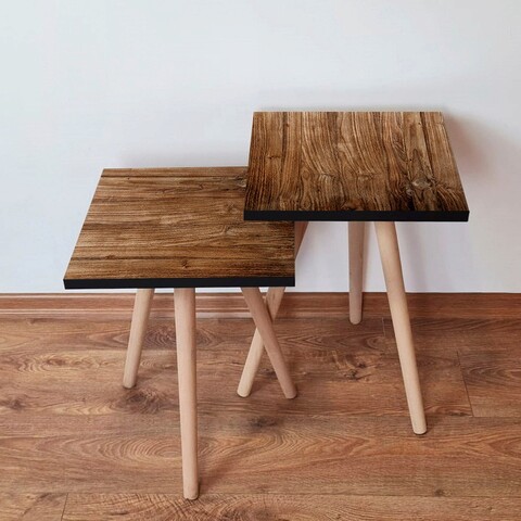 Set masute 2 piese, Hanah Home, 2Shp123, Maro