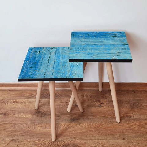 Set masute 2 piese, Hanah Home, 2Shp129, Albastru