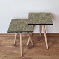 Set masute 2 piese, Hanah Home, 2Shp135, Gri / Auriu