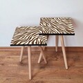 Set masute 2 piese, Leona, 2Shp150, MDF , Maro/Alb