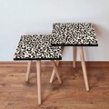 Set masute 2 piese, Leona, 2Shp152, MDF , Alb / Bej / Negru