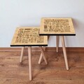 Set masute 2 piese, Leona, 2Shp153, MDF , Bej/Maro