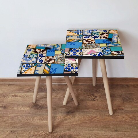 Set masute 2 piese, Leona, 2Shp25, MDF , Multicolor