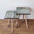 Set masute 2 piese, Leona, 2Shp257, MDF , Verde/Maro