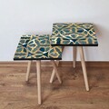 Set masute 2 piese, Leona, 2Shp274, MDF , Bleumarin / Albastru / Alb