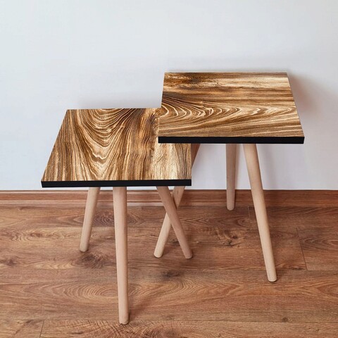 Set masute 2 piese, Hanah Home, 2Shp346, Maro