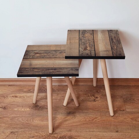 Set masute 2 piese, Leona, 2Shp355, MDF , Maro