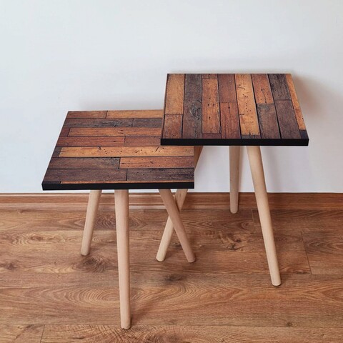 Set masute 2 piese, Leona, 2Shp356, MDF , Maro