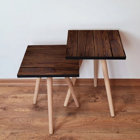 Set masute 2 piese, Leona, 2Shp365, MDF , Maro