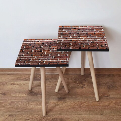 Set masute 2 piese, Leona, 2Shp372, MDF , Maro
