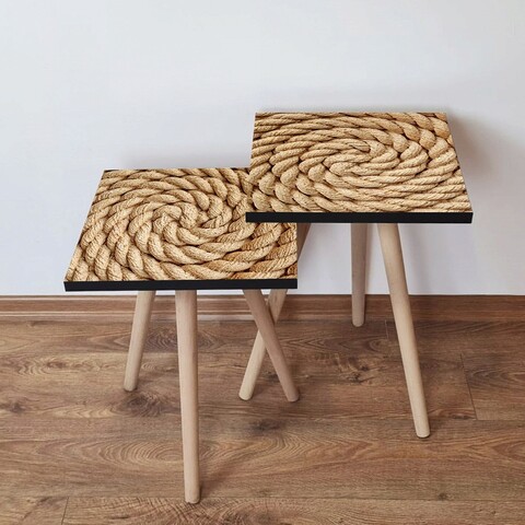 Set masute 2 piese, Hanah Home, 2Shp374, Bej