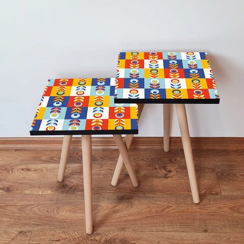 Set masute 2 piese, Leona, 2Shp375, MDF , Multicolor