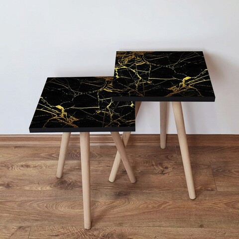 Set masute 2 piese, Hanah Home, 2Shp444, Negru