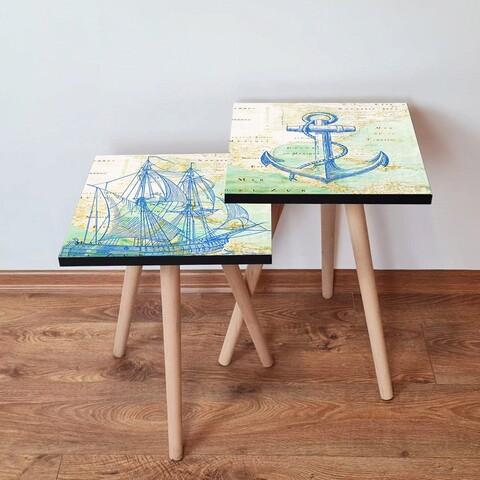 Set masute 2 piese, Hanah Home, 2Shp454, Multicolor