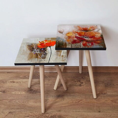 Set masute 2 piese, Hanah Home, 2Shp458, Multicolor