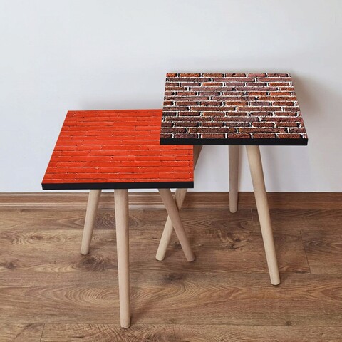 Set masute 2 piese, Leona, 2Shp480, MDF , Rosu maro