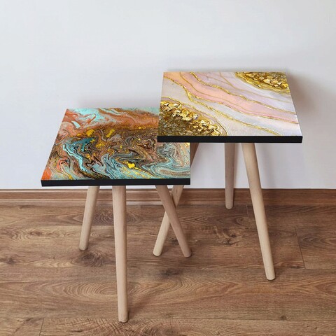 Set masute 2 piese, Leona, 2Shp488, MDF , Multicolor