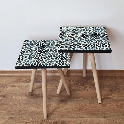 Set masute 2 piese, Leona, 2Shp54, MDF , Verde / Bej