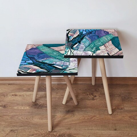 Set masute 2 piese, Leona, 2Shp80, MDF , Multicolor