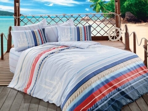 Lenjerie de pat dubla Orsa, Cotton Box, 4 piese, 240 x 260 cm, 100% bumbac ranforce, multicolora