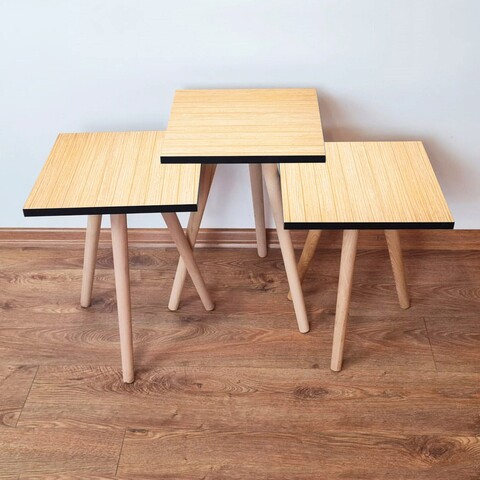 Set masute 3 piese, Leona, 3Shp118, MDF , Bej