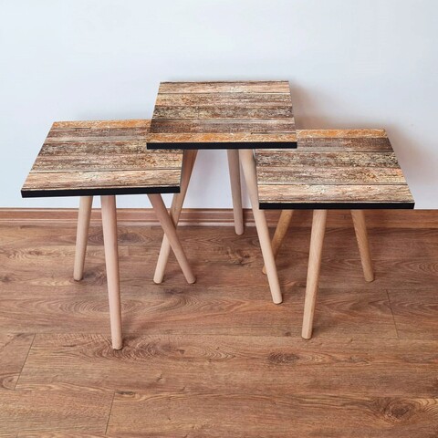 Set masute 3 piese, Hanah Home, 3Shp121, Maro