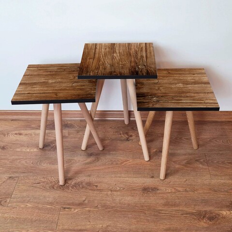 Set masute 3 piese, Hanah Home, 3Shp123, Maro