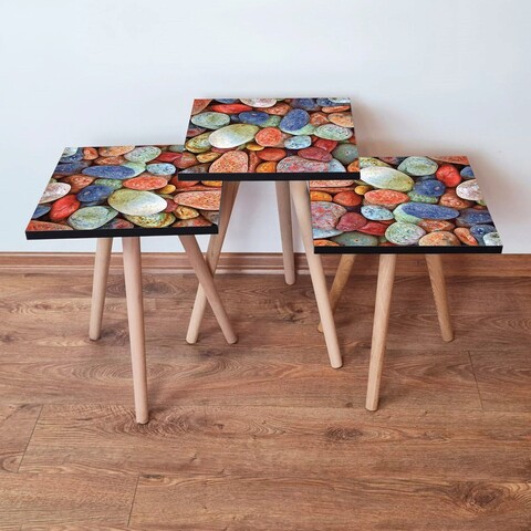 Set masute 3 piese, Hanah Home, 3Shp17, Multicolor