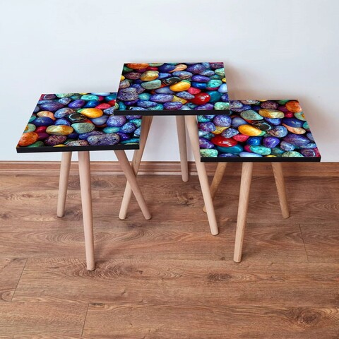 Set masute 3 piese, Hanah Home, 3Shp18, Multicolor