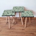 Set masute 3 piese, Leona, 3Shp193, MDF , Verde / Gri