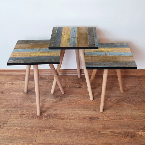 Set masute 3 piese, Hanah Home, 3Shp2, Multicolor