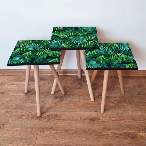 Set masute 3 piese, Hanah Home, 3Shp202, Verde