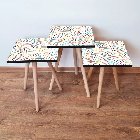 Set masute 3 piese, Hanah Home, 3Shp216, Multicolor