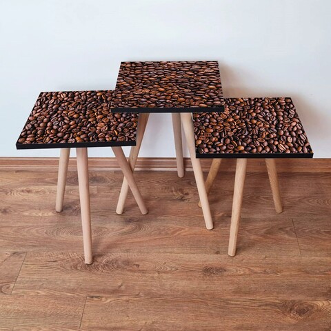 Set masute 3 piese, Hanah Home, 3Shp226, Maro