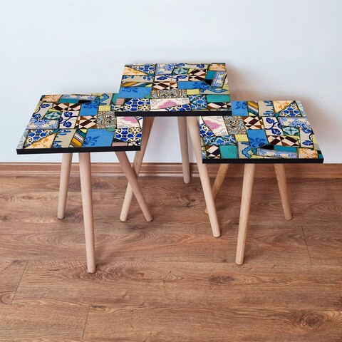 Set masute 3 piese, Hanah Home, 3Shp25, Multicolor