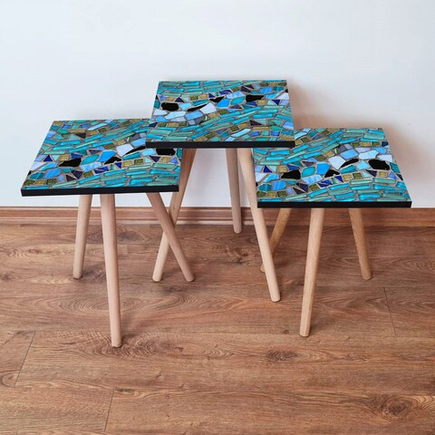 Set masute 3 piese, Hanah Home, 3Shp256, Multicolor