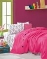 Set cuvertura de pat Single Fancy Fuchsia, Cotton Box, 3 piese, 160 x 230 cm, 100% bumbac ranforce, roz