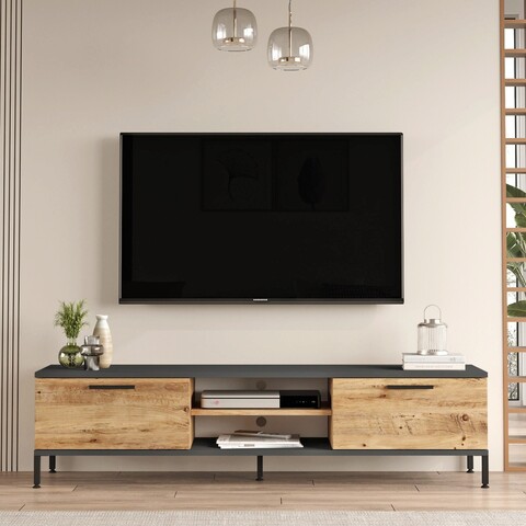 Comoda TV, Hanah Home, Rl1-Aa, 160x39.1x35 cm, Pin Atlantic / Antracit