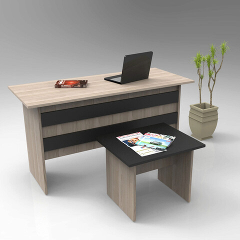 Set mobilier de birou, Locelso, Vo8-Ob, PAL, Stejar / Negru
